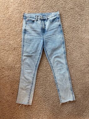 GAP Light Blue Vintage Slim High Rise Jeans with Raw Hem